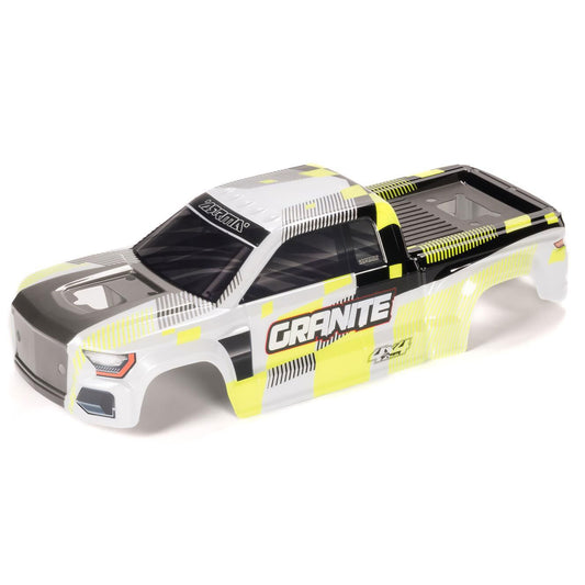 Arrma Clipless Painted Decaled Body, Yellow: GRANITE 4X4 1:10 ARA-2316