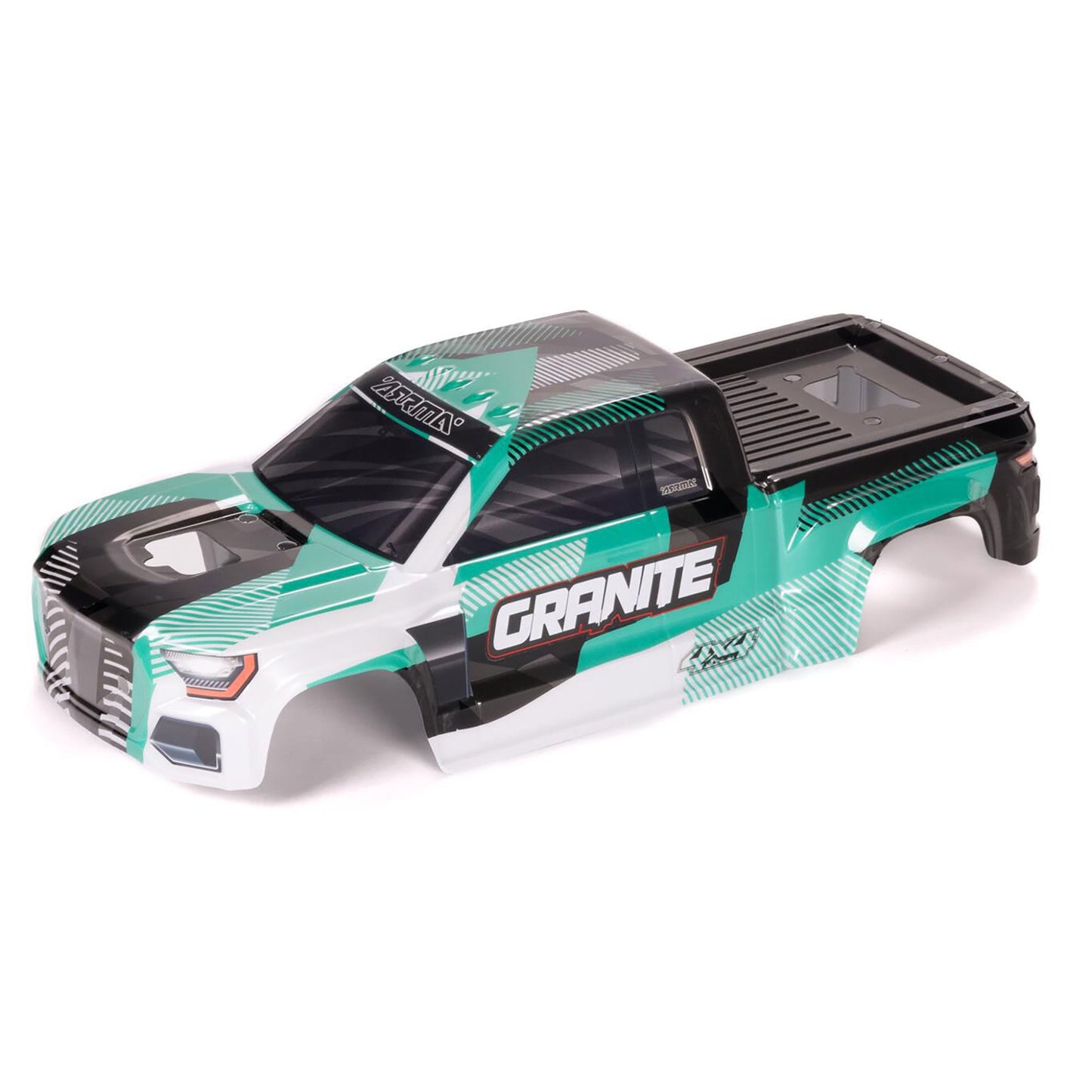 Arrma Clipless Painted Decaled Trimmed Body, Green/Black: GRA 1:10 ARA-2317