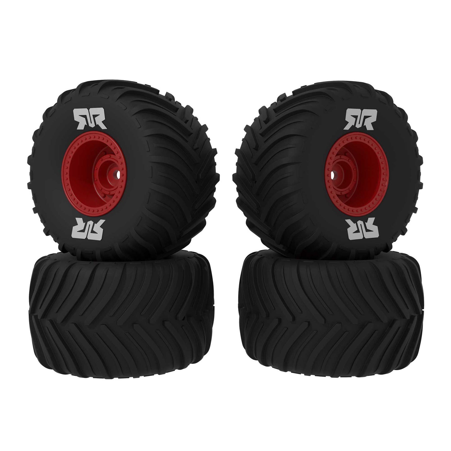 Arrma dBoots Chevron MT Tire Set Glued, Red (2 Pairs): GROM ARA-2585