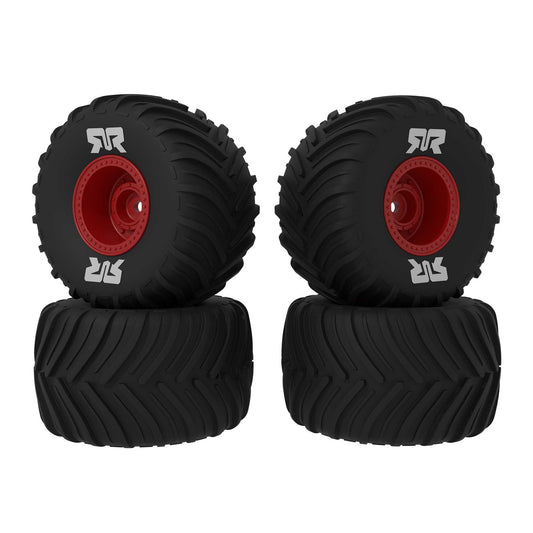 Arrma dBoots Chevron MT Tire Set Glued, Red (2 Pairs): GROM ARA-2585