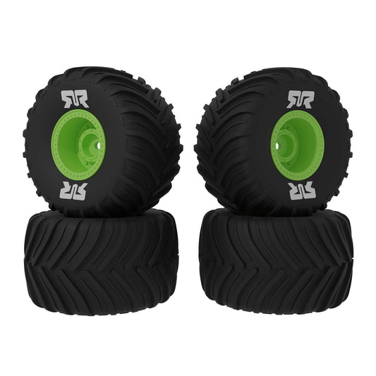 Arrma dBoots Chevron MT Tire Set Glued, Green (2 Pairs): GROM ARA-2610