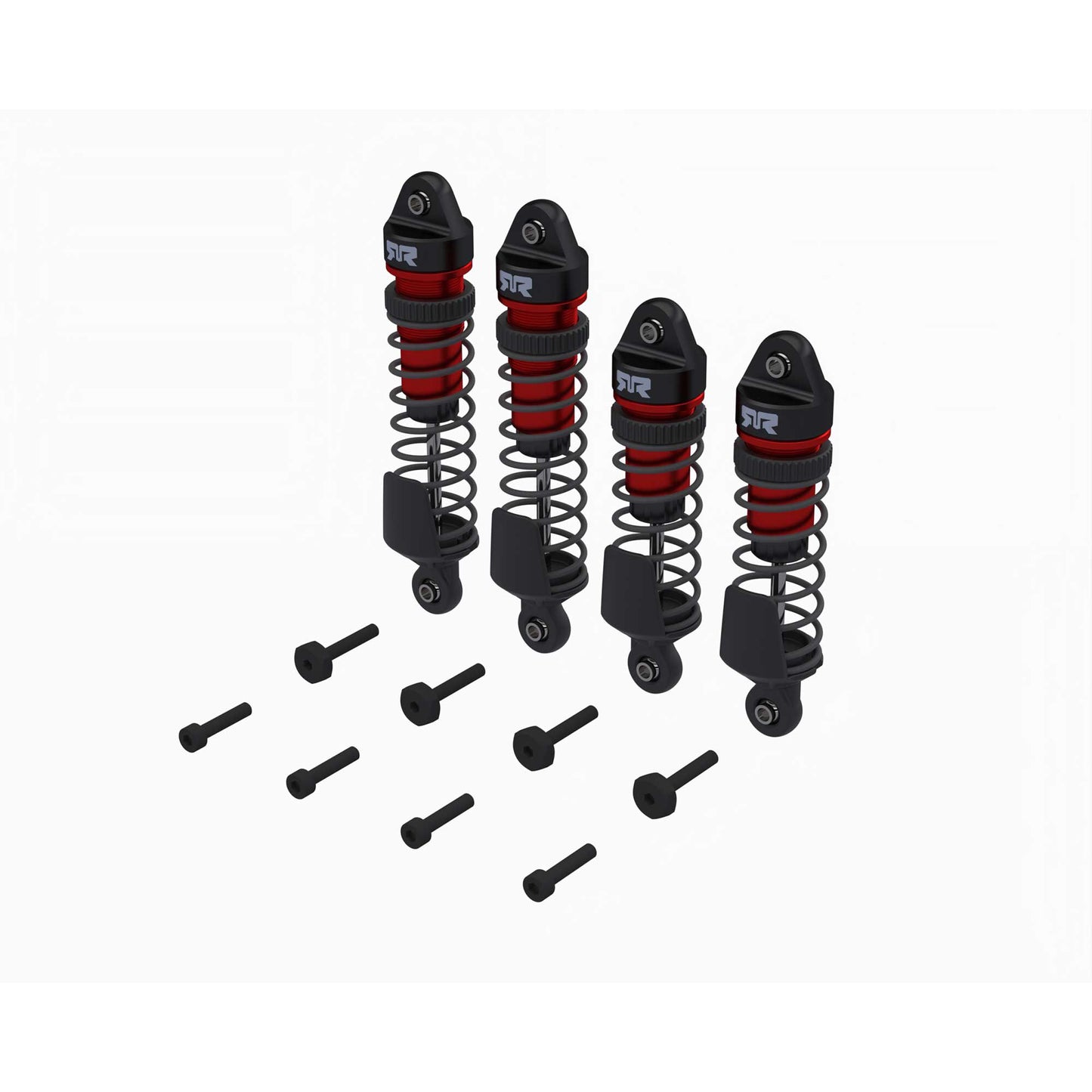 Arrma Shock Set, Front/Rear Assembled, TBC cSt Oil, Red (4Pcs): MI ARA-2670