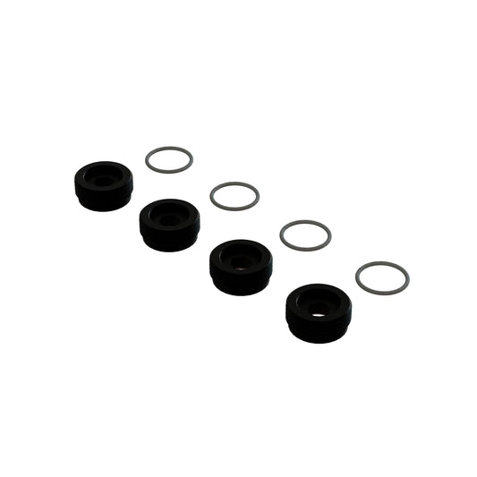 Arrma Front Hub Nut Includes O-Rings, Aluminum, Black (4) ARA330775