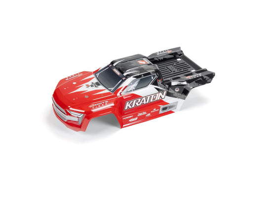 Arrma Painted Decaled Trimmed Body, Red/Black: Kraton 4x4 ARA402358