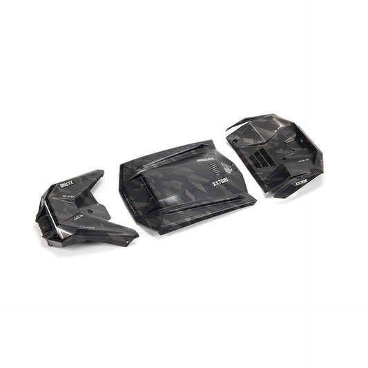 Arrma Exterior Body Panels Painted, Black Camo: FIRETEAM ARA411023