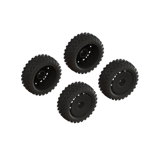 Arrma dBoots '2-HO' Tire Set Glued (Black) (2 Pairs) ARA550114