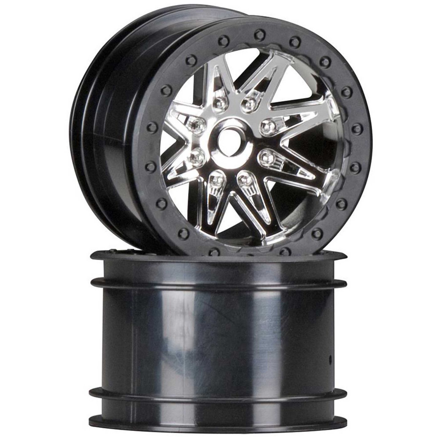 Axial 2.2 Rebel Wheels 41mm Wide Chrm/Blk (2) AX08137