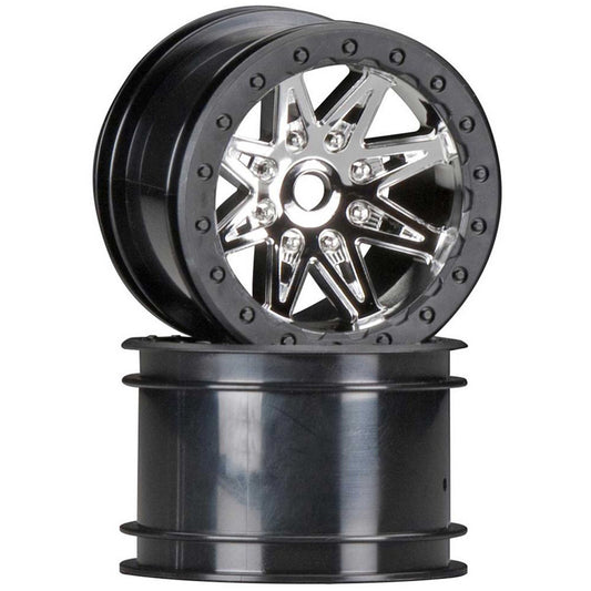 Axial 2.2 Rebel Wheels 41mm Wide Chrm/Blk (2) AX08137