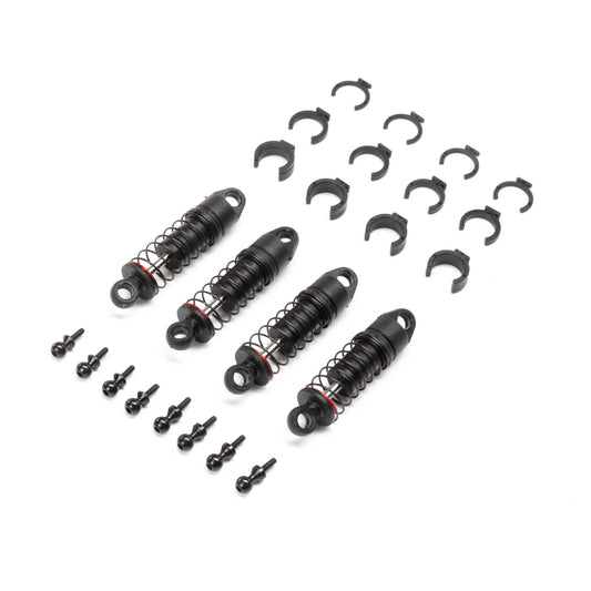 Axial Oil Shock Set 6mm, (.213 LBS/IN Red): SCX24 (4) AXI203002
