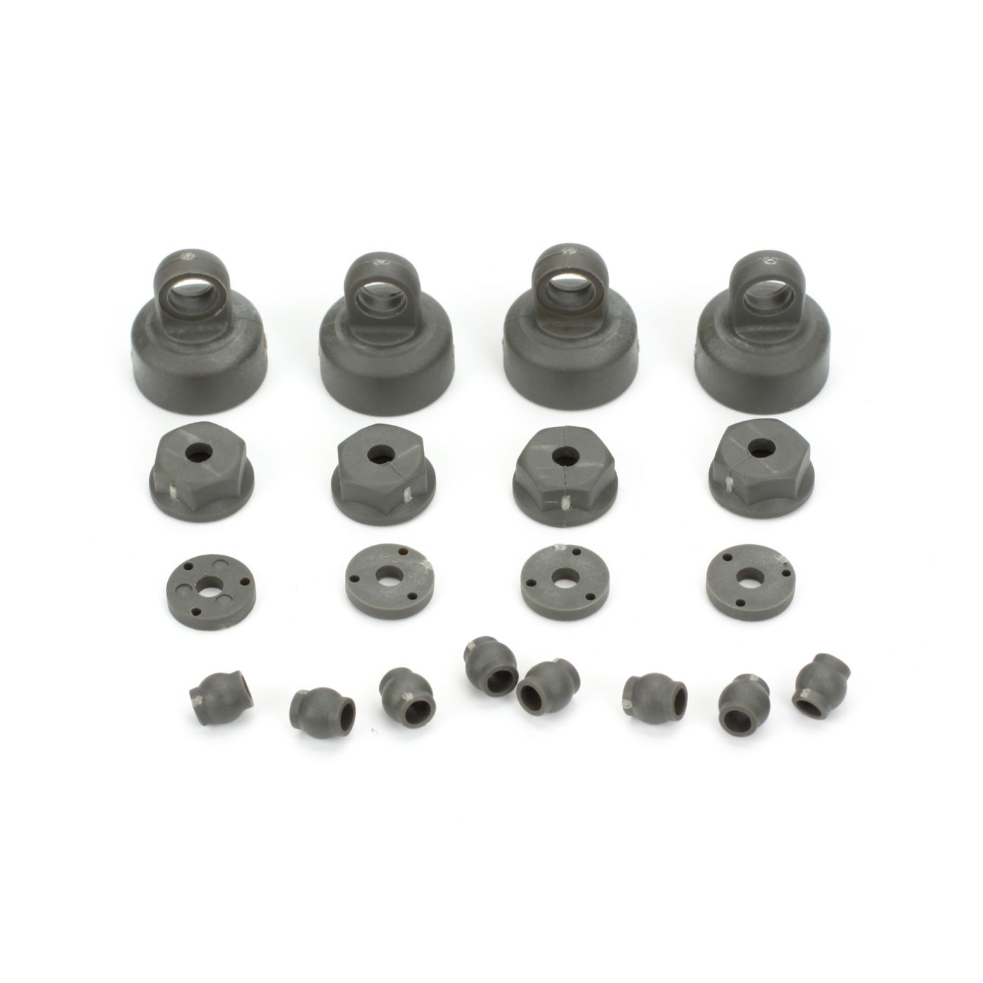ECX Shock Cap, Piston, Pivot Ball Set: 1:10 2wd All ECX1037