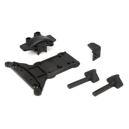 ECX Gear Cover/Kick Plate/Battery Mnts: 1:10 4wd All ECX231010