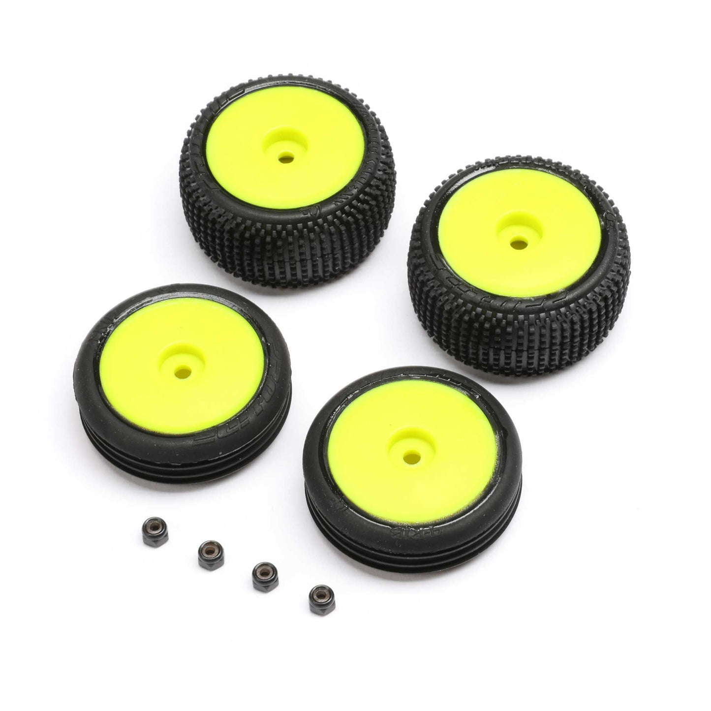 Losi Tires & Wheels Mounted, Yellow: Micro-B LOS-1762
