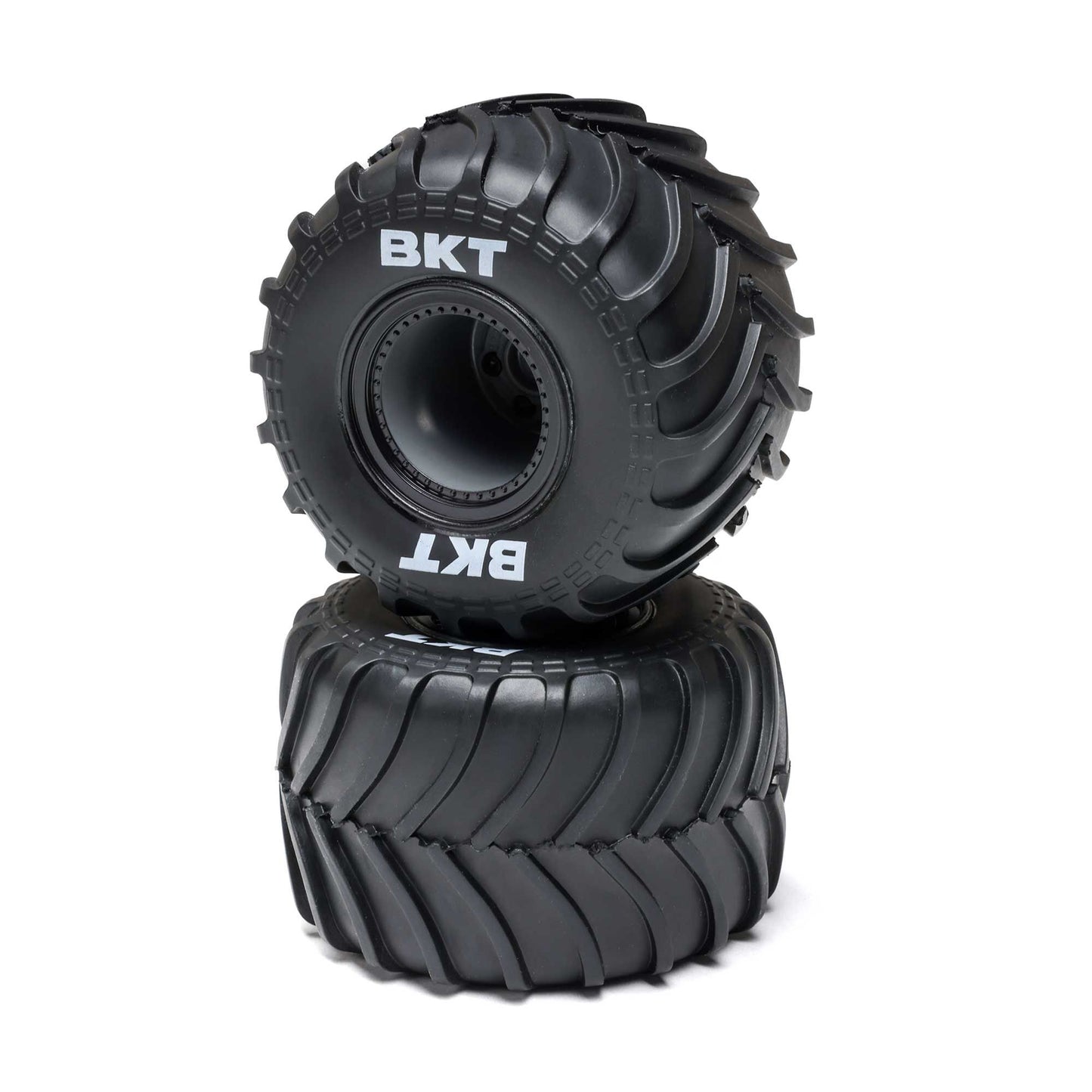 Losi MT Tires, Black Beadlock, Premounted (2): Mini LMT LOS-2060