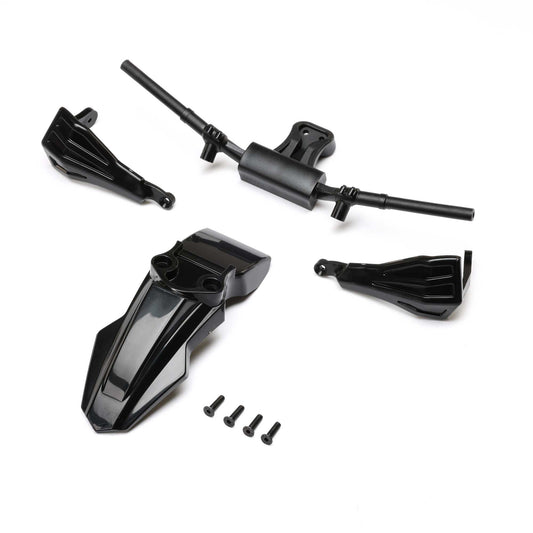 Losi Fender, Handguards & Handle Bars, Black: PM-SM/MX LOS-2281