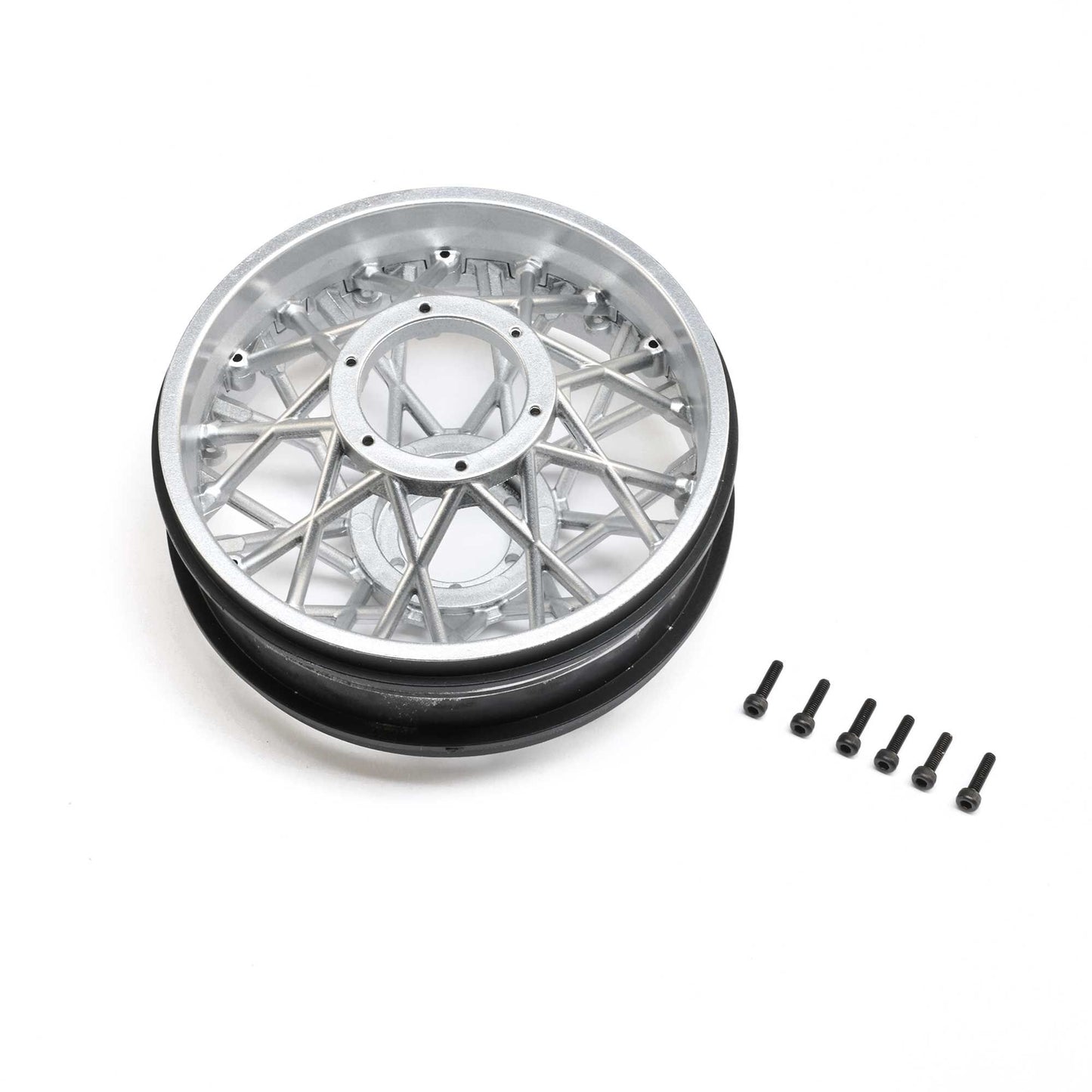 Losi Rear Wheel Set, Satin Chrome: PM-SM LOS-2305
