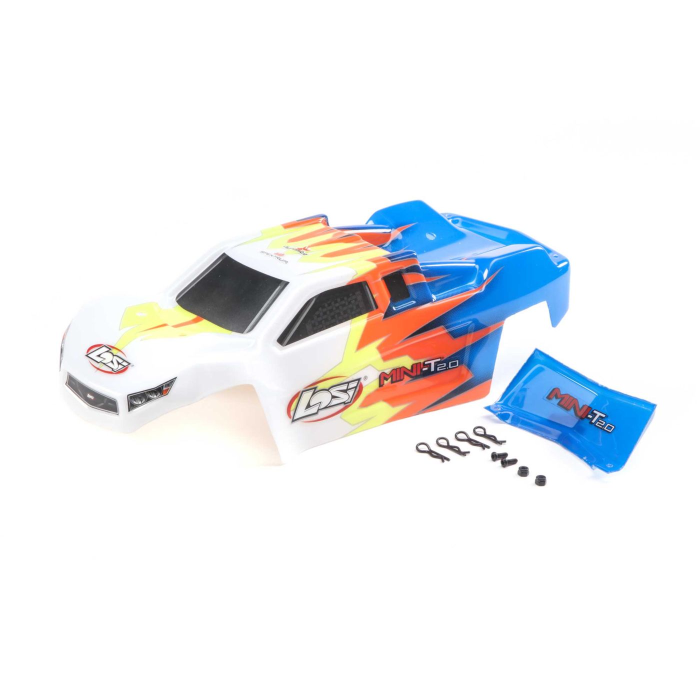 Losi Body, Blue/White: Mini-T 2.0 LOS210014
