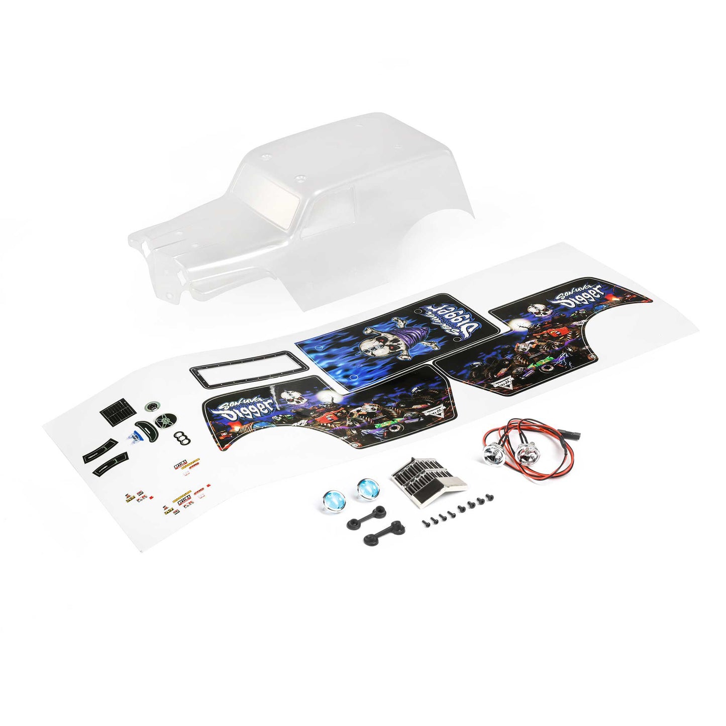 Losi Body Set, Son Uva Digger, Clear: Mini LMT LOS210047