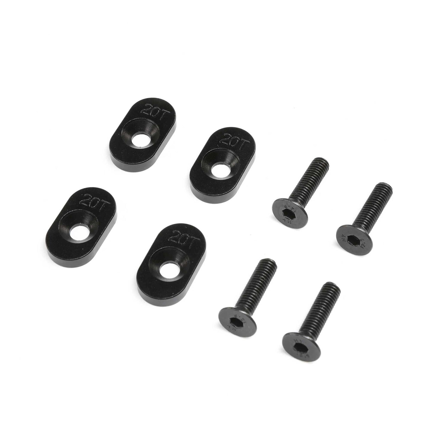 Losi Engine Mount Insert & Screws 20T, Black(4): DBXL 2.0 LOS232138