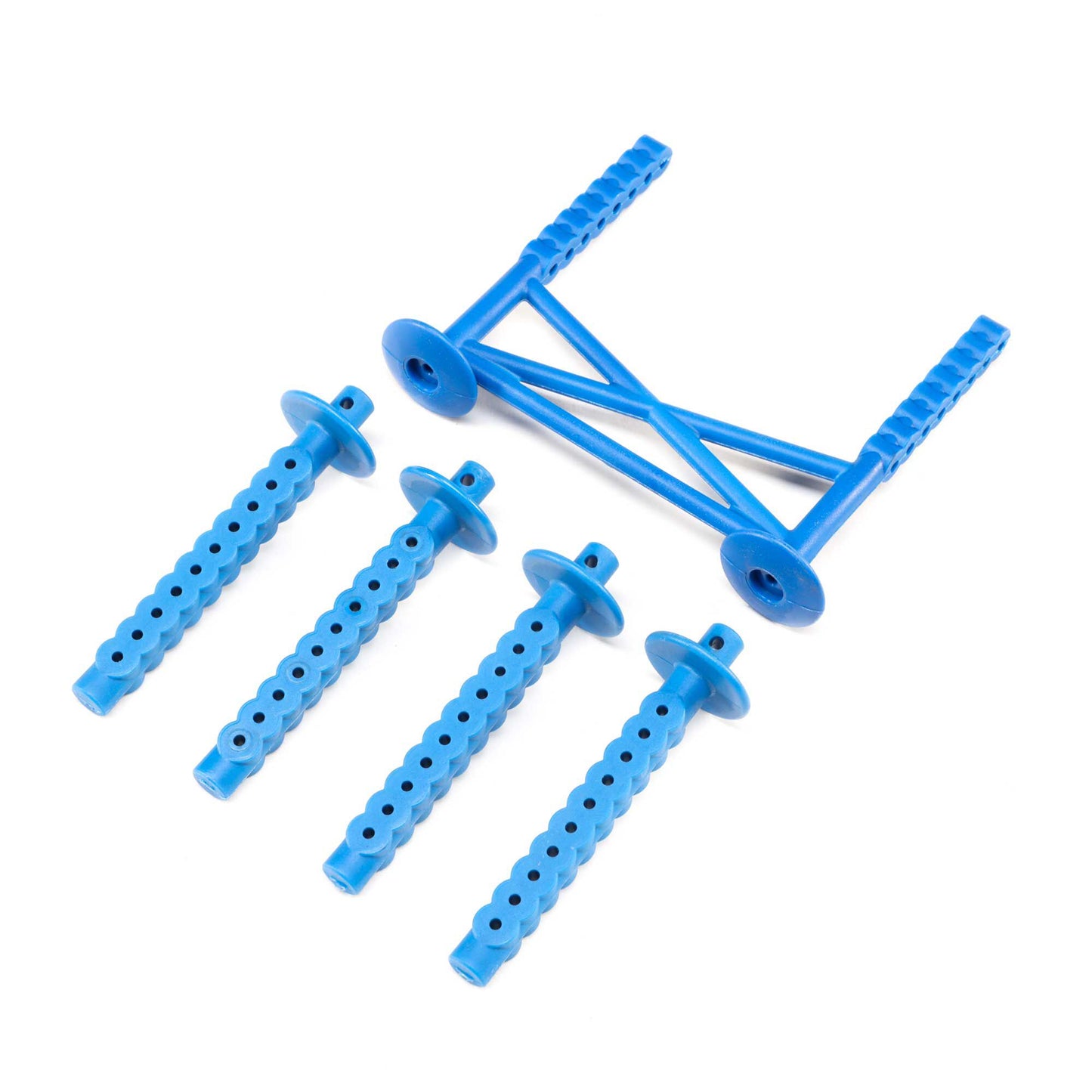 Losi Rear Body Support and Body Posts, Blue: LMT LOS241051