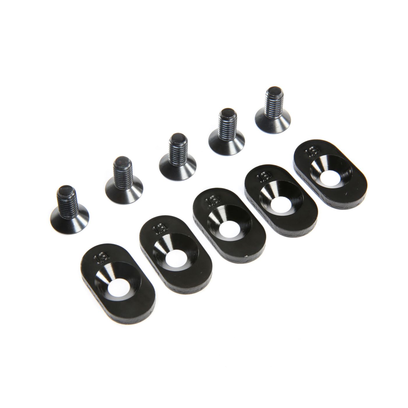 Losi EngineMntInsert&Screws, BLK, 18T(5): 5ive-T 2.0 LOS252099