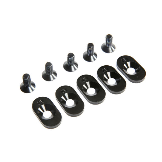 Losi EngineMntInsert&Screws, BLK, 18T(5): 5ive-T 2.0 LOS252099