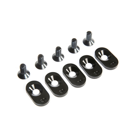 Losi EngineMntInsert&Screws, BLK, 20T(5): 5ive-T 2.0 LOS252103