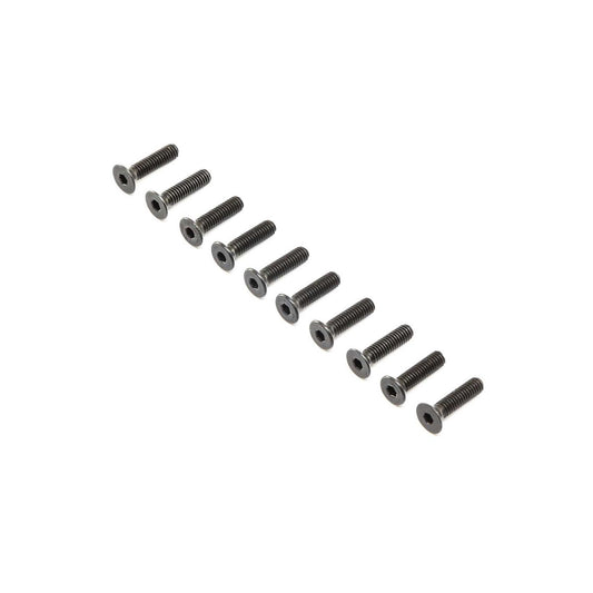 Losi Flat Head Screws, Stl, BO, M4 x 16mm (10) LOS255017