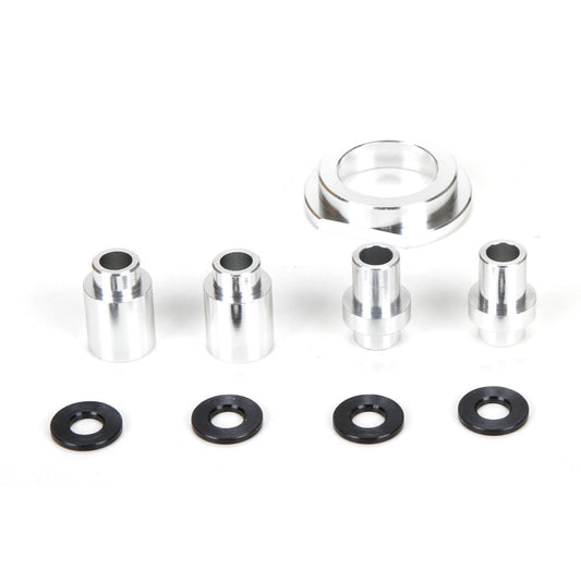Losi Engine Mount Spacer & Clutch Mount, AL, Slvr: MTXL LOS256008