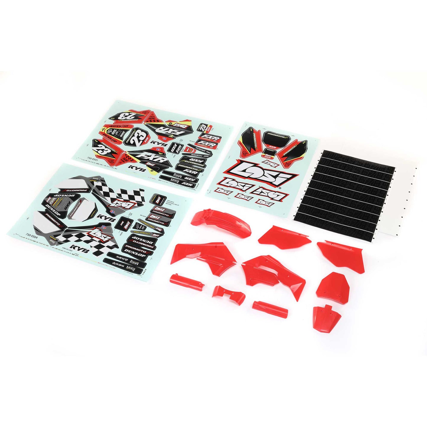 Losi Red Plastics with Wraps: PM-MX/SM LOS260000