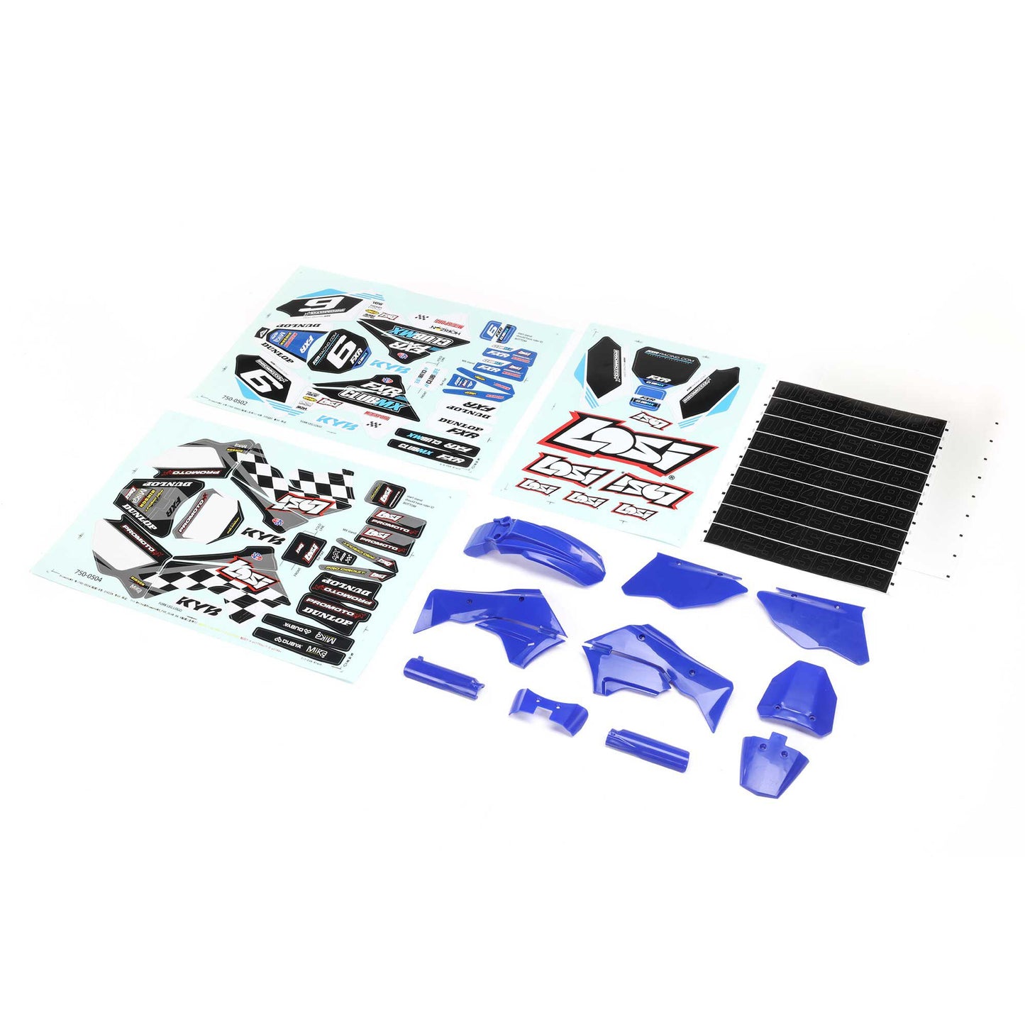 Losi Blue Plastics with Wraps: PM-MX/SM LOS260001