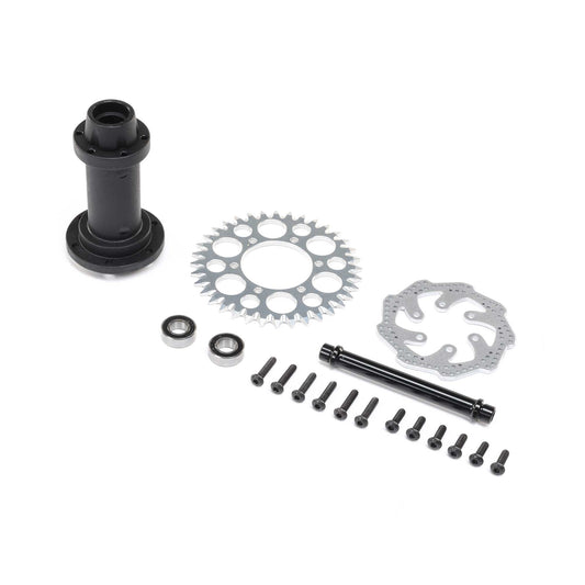 Losi Complete Rear Hub Assembly: Promoto-MX LOS262014