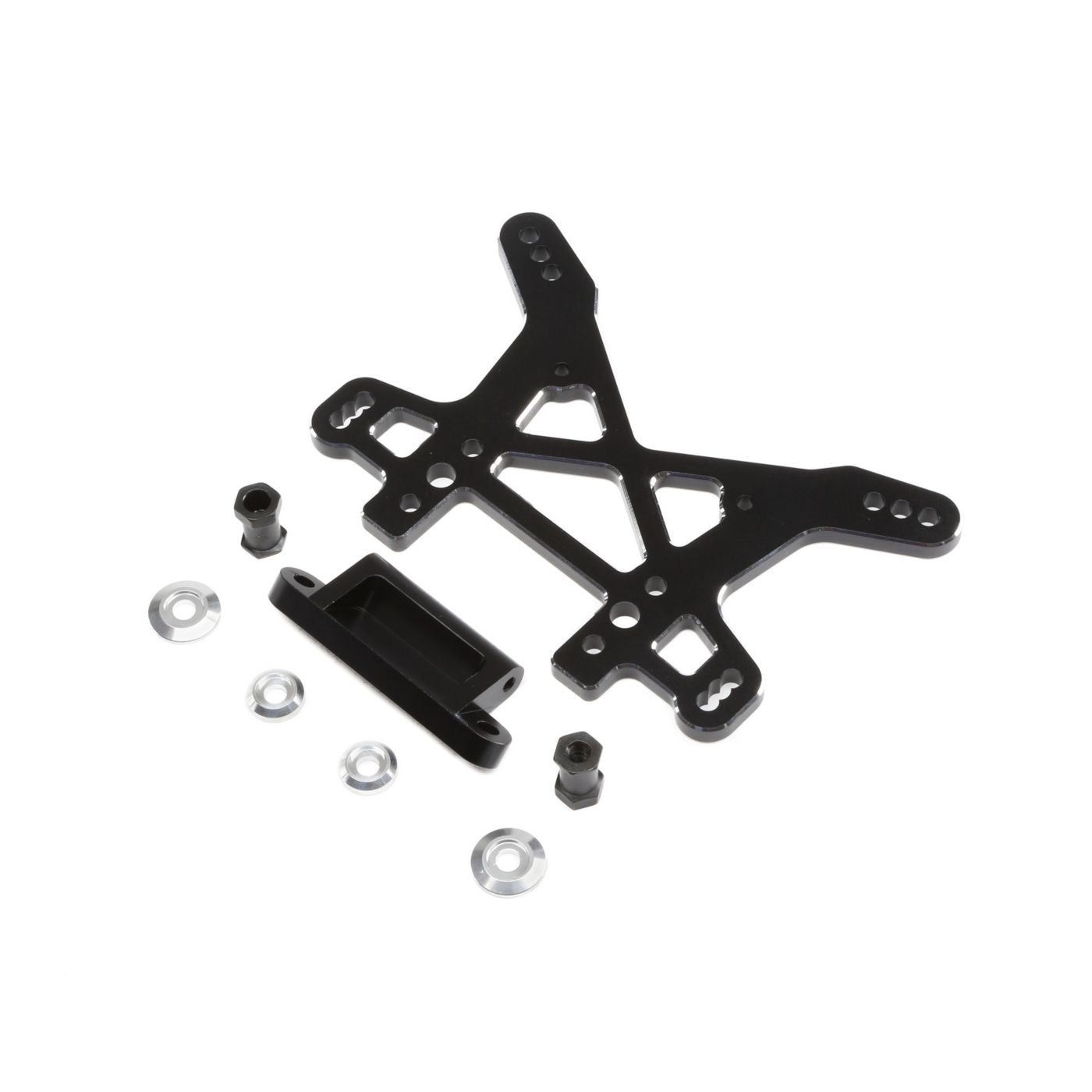 Losi Shock Tower, Rear, Black, Aluminum: DBXL, MTXL LOS354005