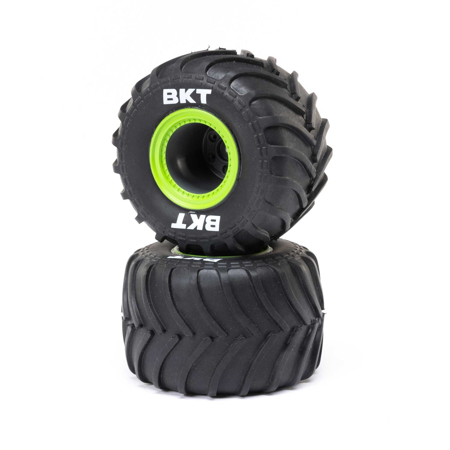 Losi MT Tires,Green Beadlock, Premount(2): Mini LMT LOS41045