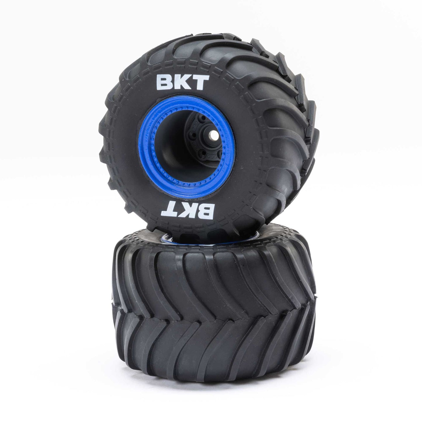Losi MT Tires, Blue Beadlock, Premount(2): Mini LMT LOS41047