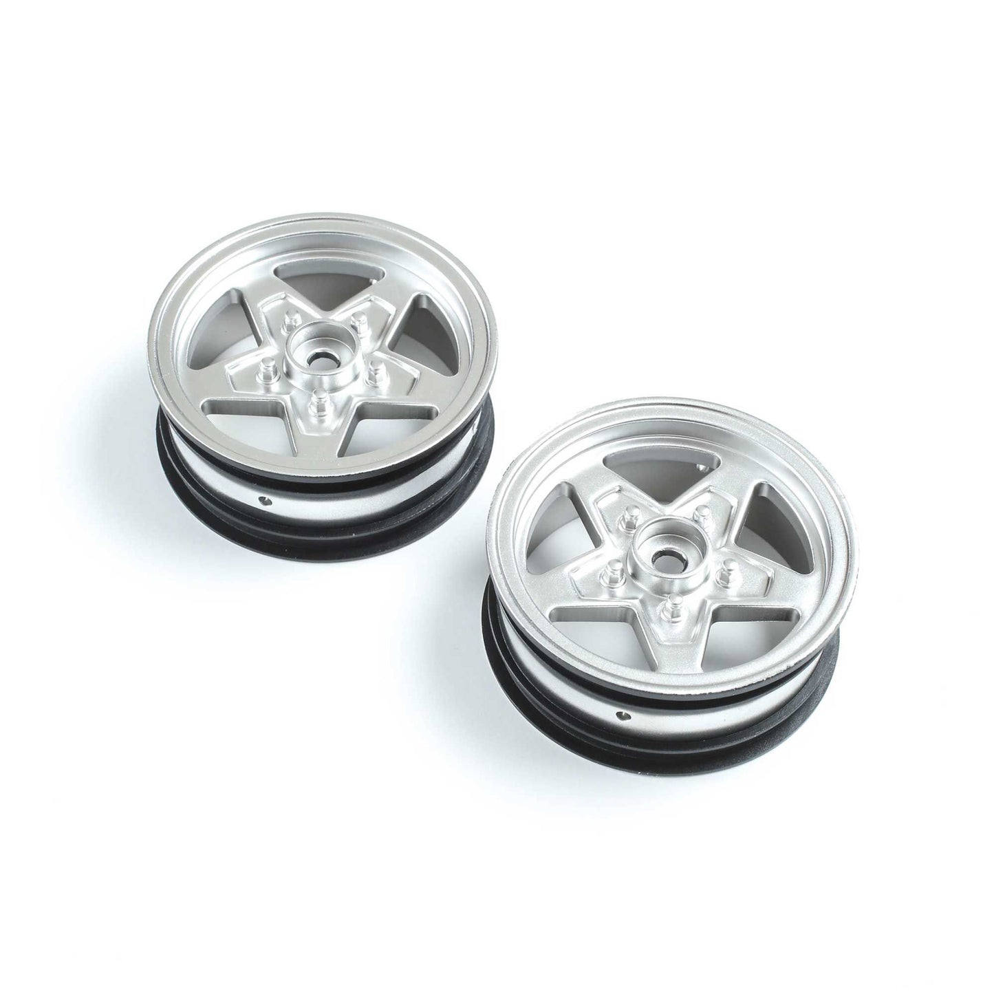 Losi Front Wheel, Satin Chrome (2): 22S Drag LOS43047