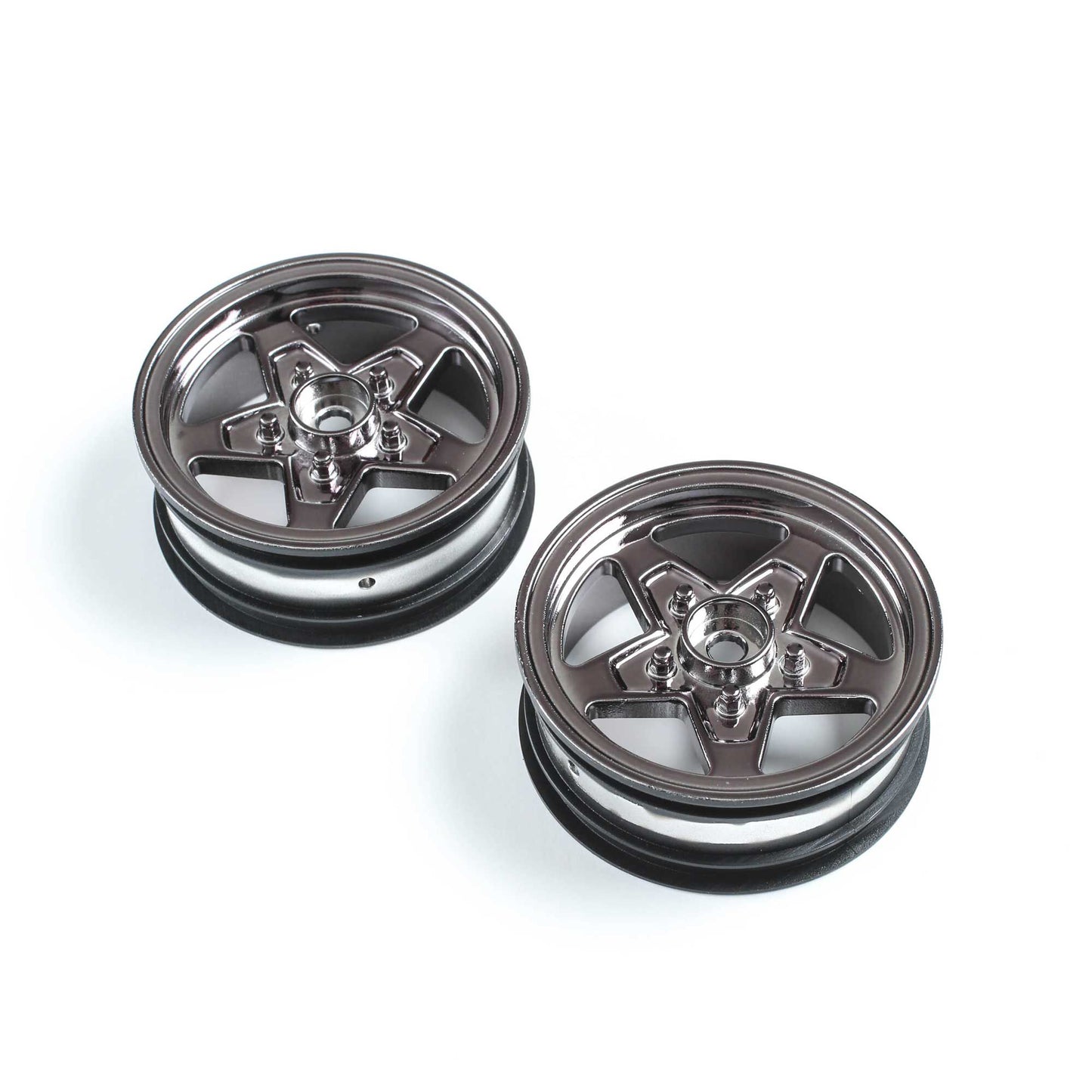 Losi Front Wheel, Black Chrome (2): 22S Drag LOS43049
