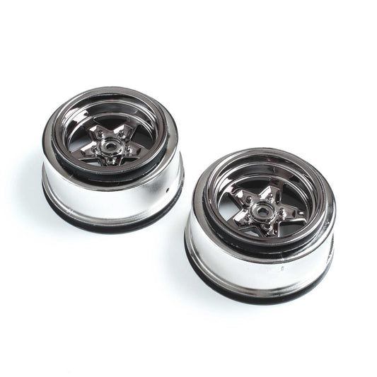 Losi Rear Wheel, Black Chrome (2): 22S Drag LOS43050