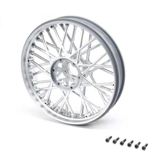 Losi Front Wheel Set, Satin Chrome: Promoto-MX LOS46002