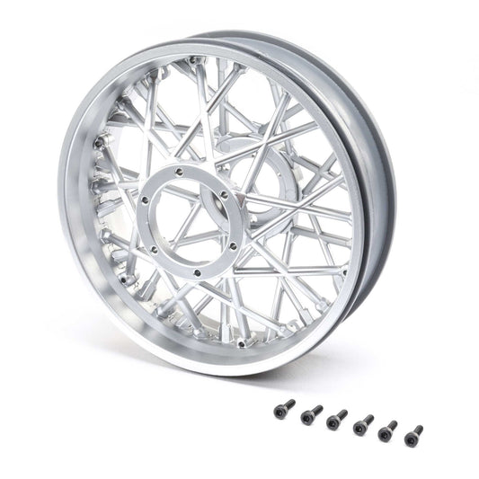 Losi Rear Wheel Set, Satin Chrome: Promoto-MX LOS46003