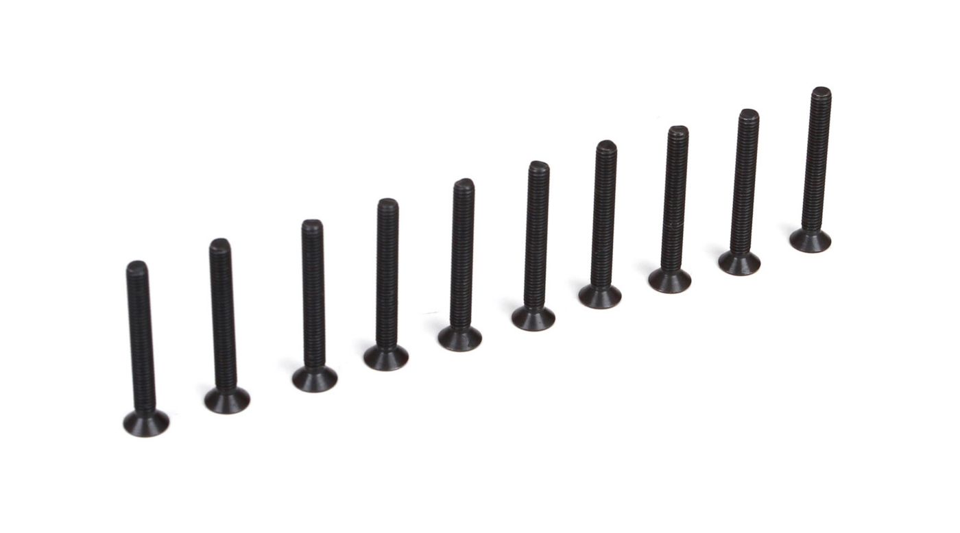 TLR Flat Head Screws, M3 x 25mm (10) TLR235004