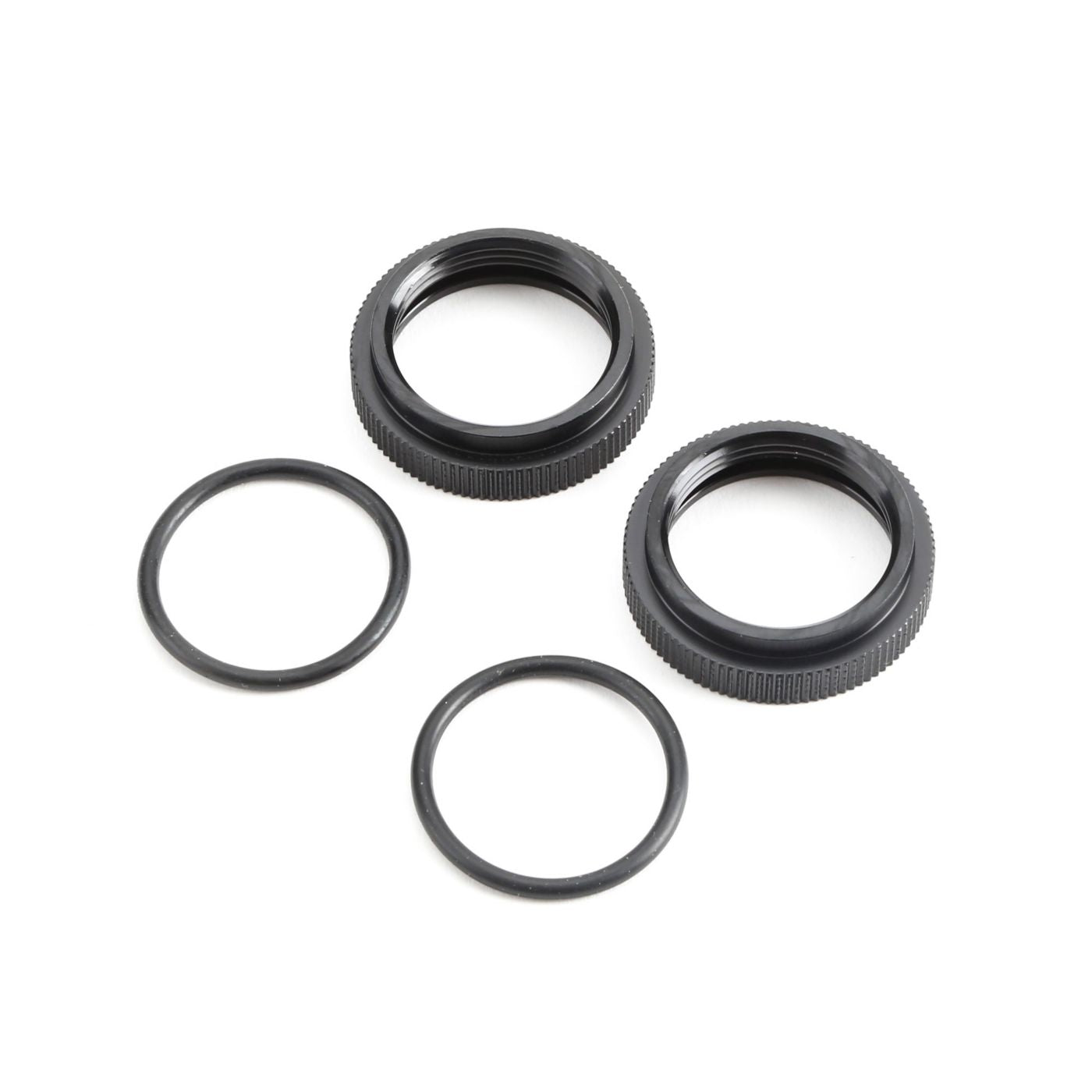 TLR Shock Adjuster Nut w/O-ring, AL, Blk(2):5B,5T,MINI TLR253000