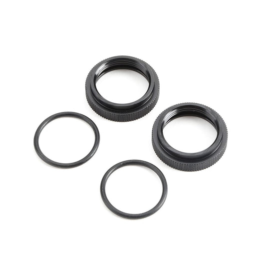 TLR Shock Adjuster Nut w/O-ring, AL, Blk(2):5B,5T,MINI TLR253000