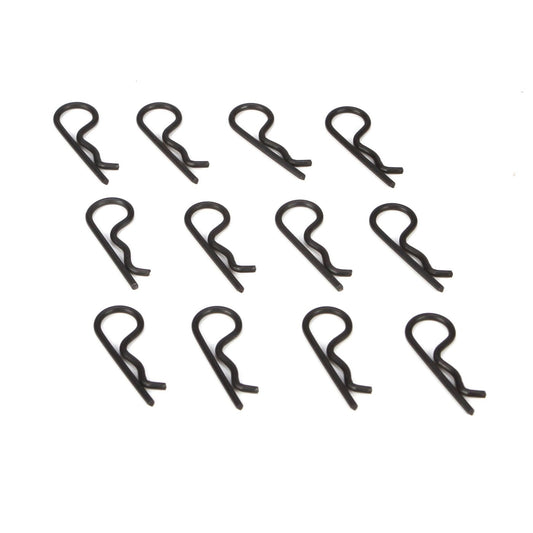 TLR Body Clips, Black (12): 22 TLR8202