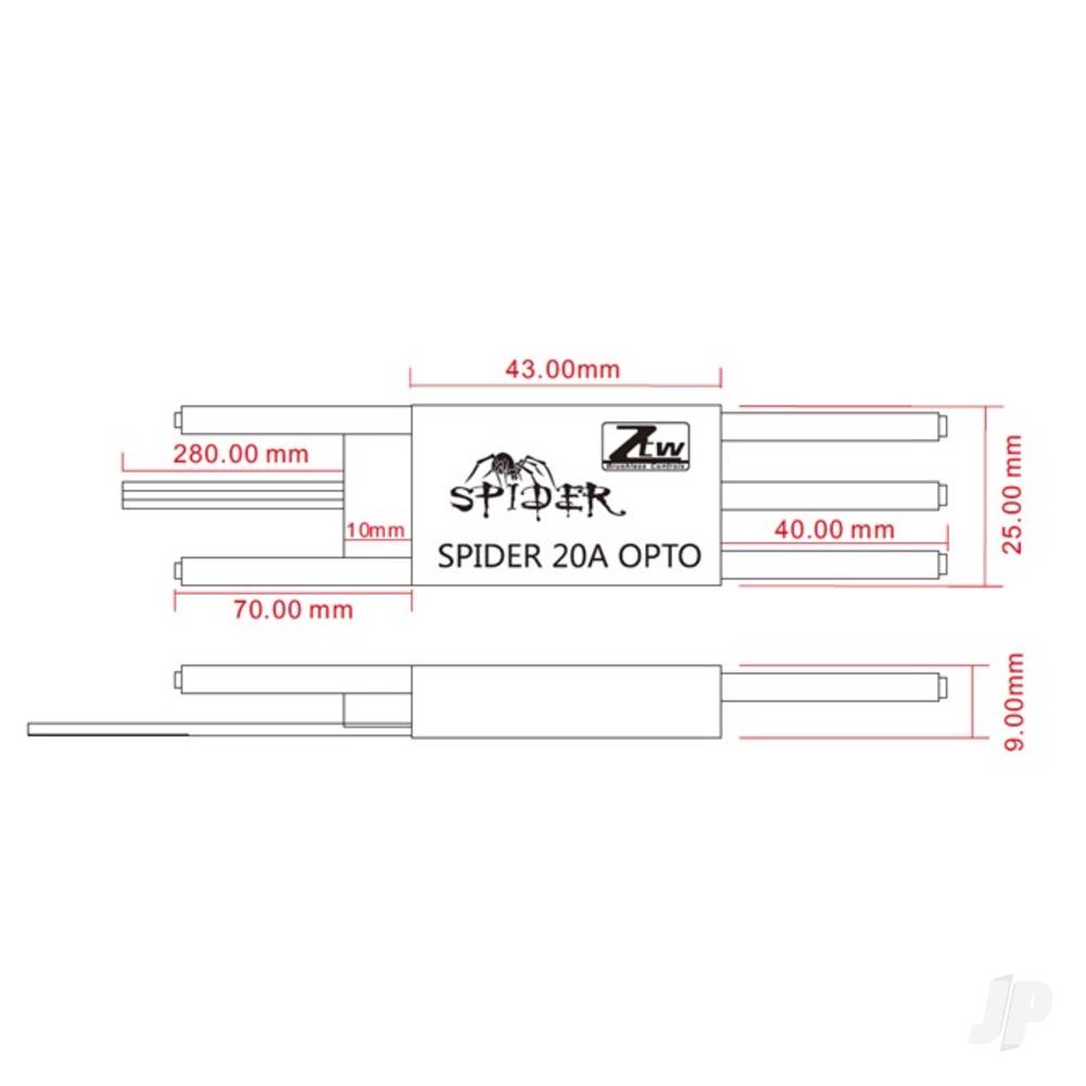 ZTW Spider 20A Opto ESC (2-6 Cells) 5020301