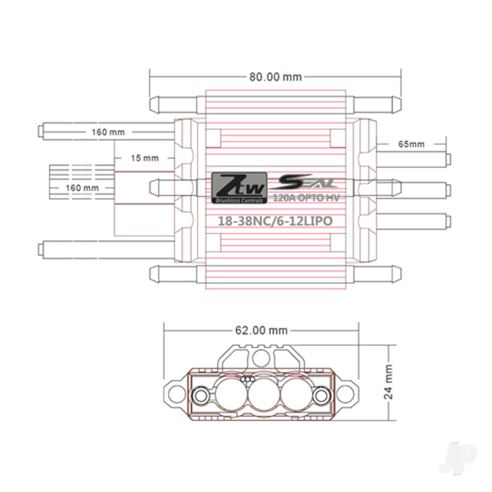 ZTW Seal 120A Opto ESC (6-12 Cells) 6120400