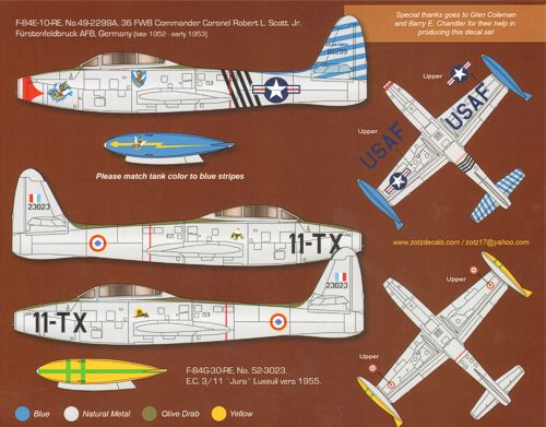 Zotz ZTZ32044 1:32 Republic F-84E/F-84G Thunderjet