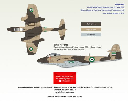 Zotz ZTZ32069 1:32 Gloster Meteors F.8 & FR.9 [F.8/FR.9]