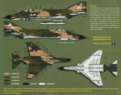 Zotz ZTZ48045 F-4E Phantom 388th TFW Korat Shark Mouths Pt 1 1:48