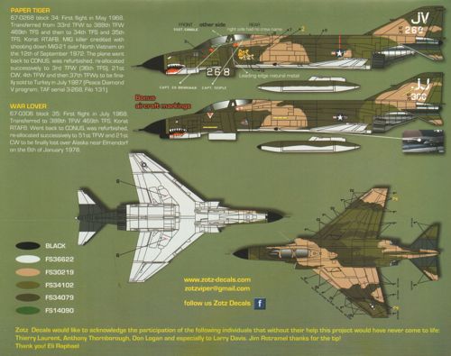 Zotz ZTZ48046 F-4E Phantom 388th TFW Korat Shark Mouths Pt 2 1:48