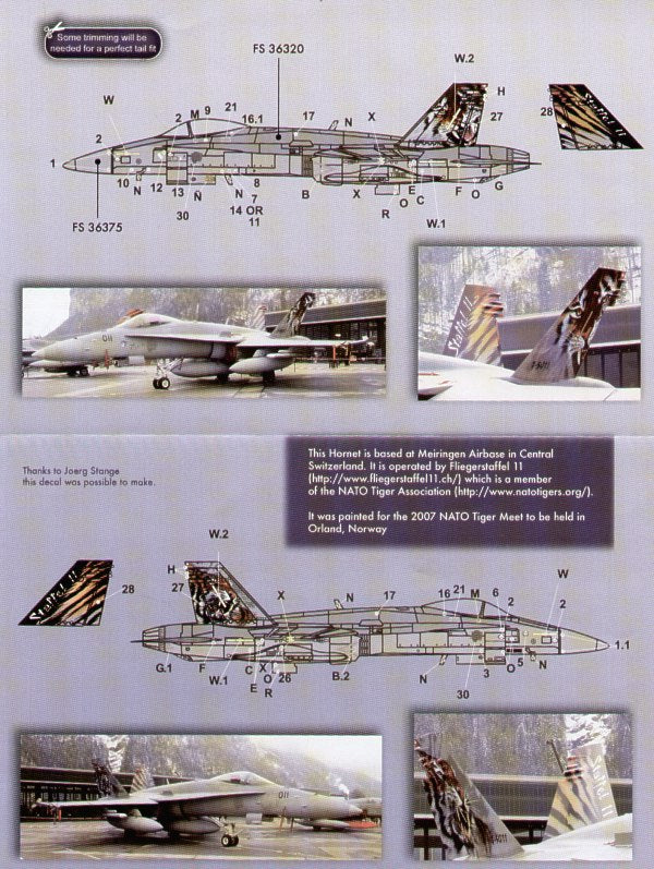 Zotz ZTZ72027 F/A-18C Hornet Swiss AF NATO Tiger Meet 2007 1:72